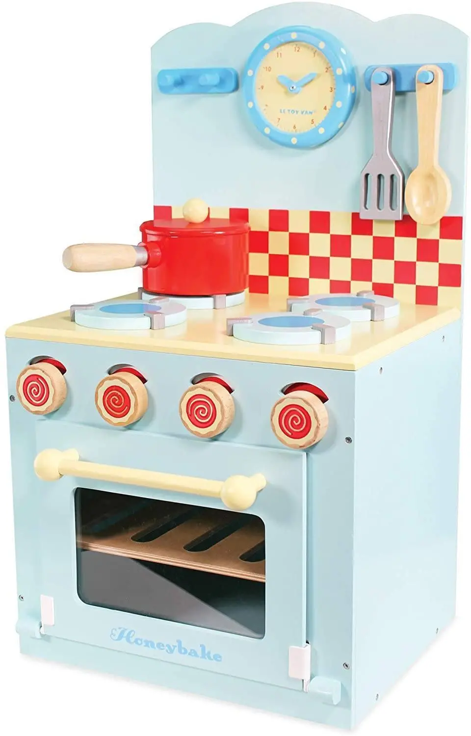 Le Toy Van Educational Wooden Honeybake Oven & Hob Playset Blue 1