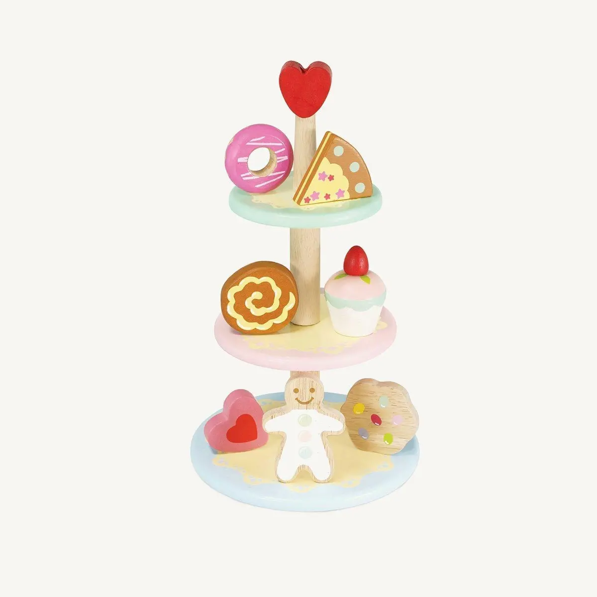 Le Toy Van Honeybake Three-Tier Cake Stand With 7 Cakes Playset 1