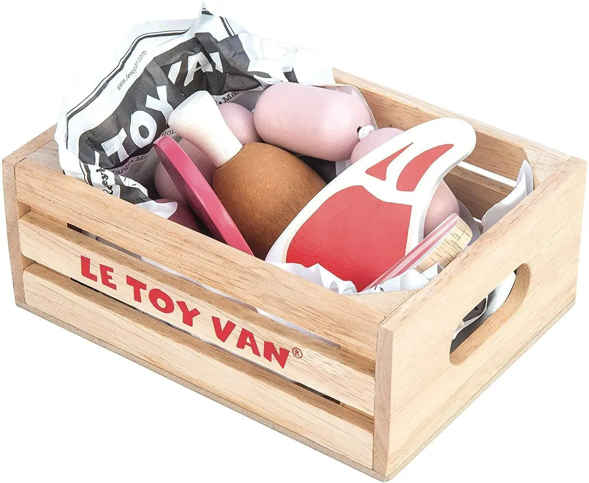 Le Toy Van Wooden Honeybee Market Meat Crate 1
