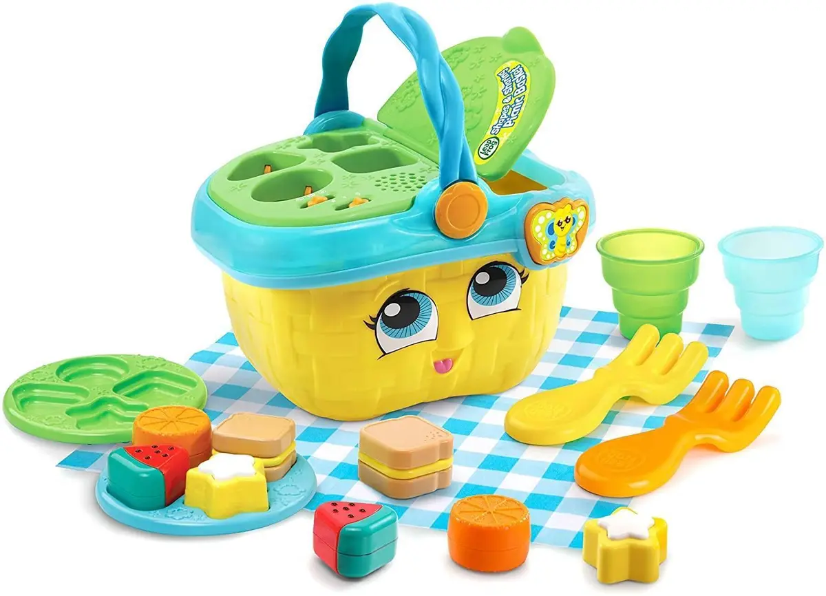 Leapfrog Shapes & Sharing Picnic Basket - Green/Yellow 1