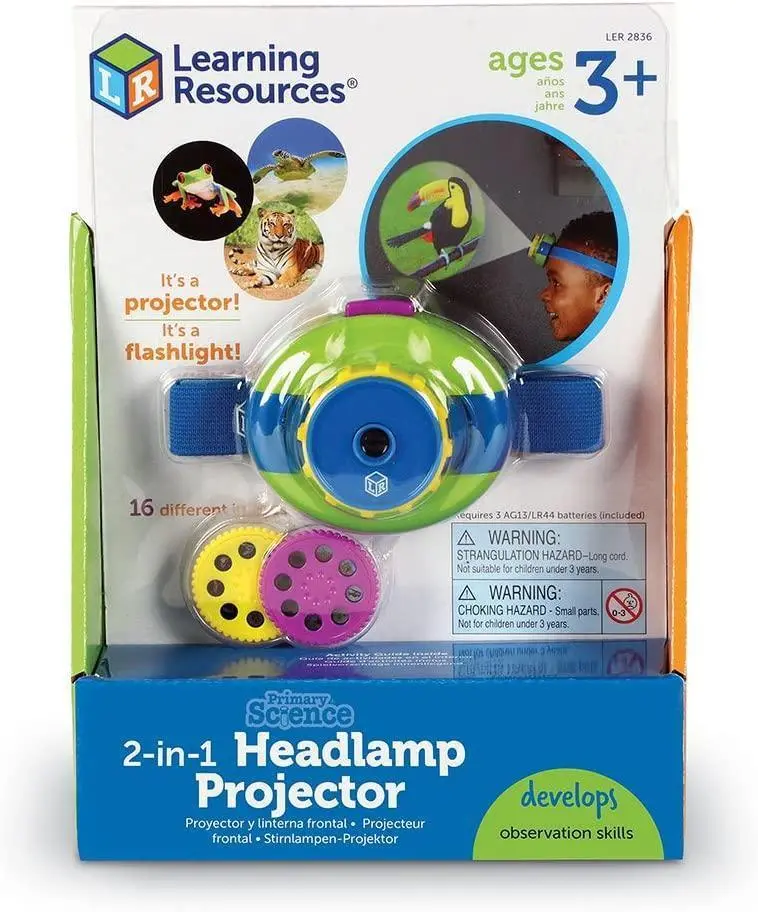 Learning Resources Primary Science Headlamp Projector With Adjustable Strap & Animal Discs Education 1