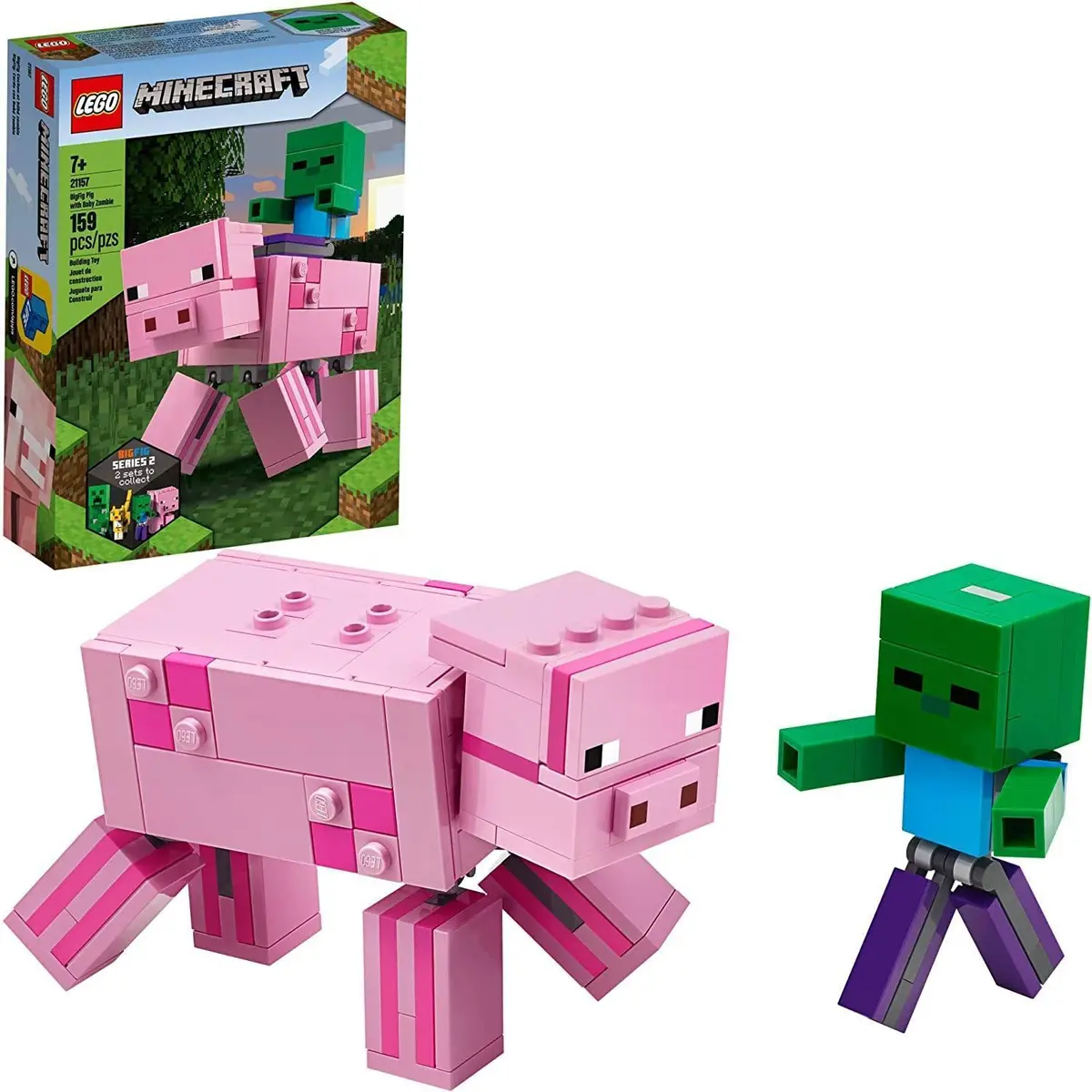 Lego Minecraft 21157 Bigfig Pig With Baby Zombie 1