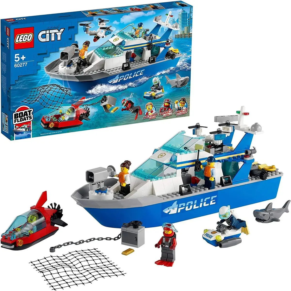 Lego City 60277 Police Patrol Floating Boat And Drone 1