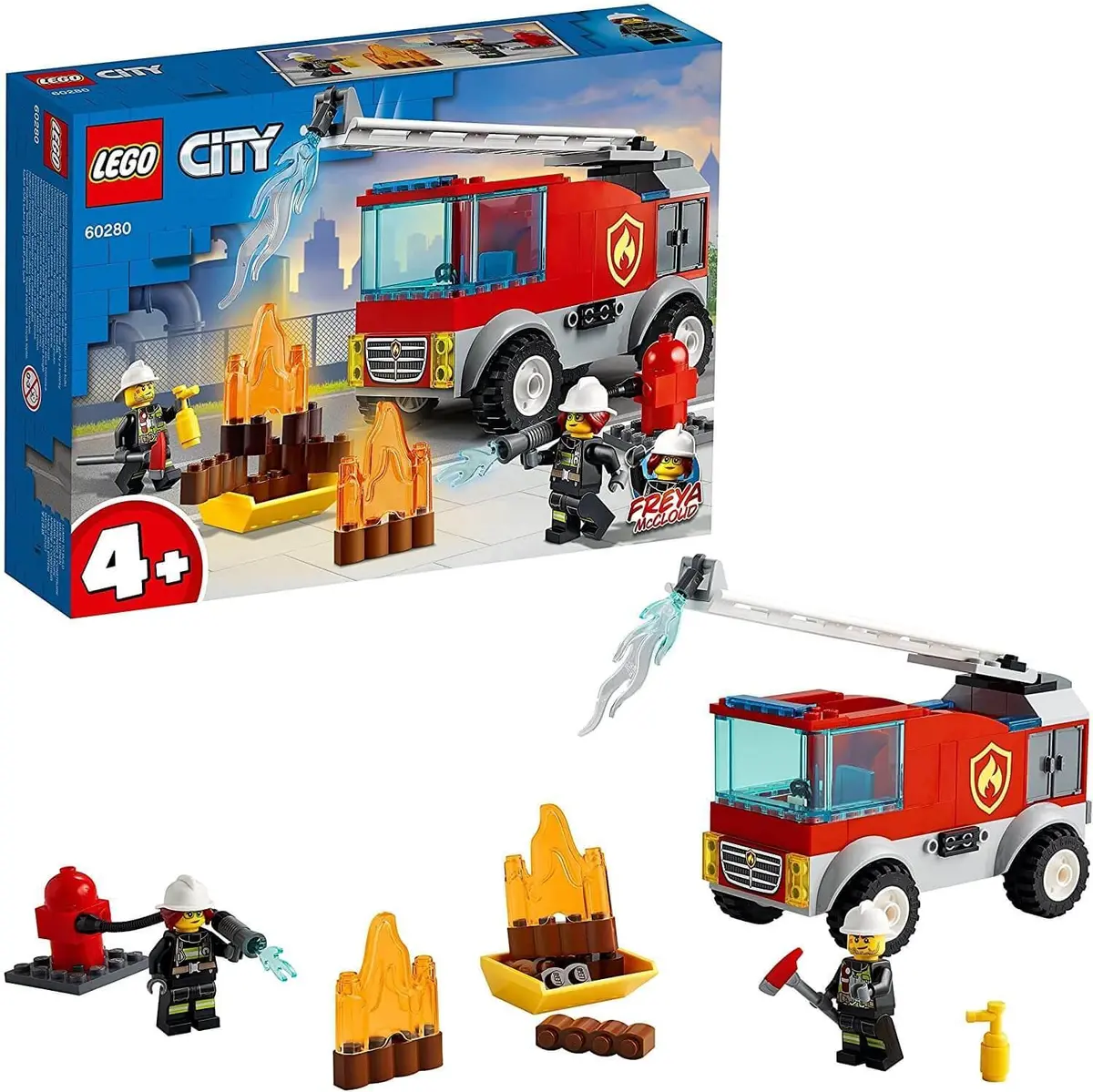 Lego City 60280 Fire Ladder Truck Toy With Firefighter Mini-Figure 1