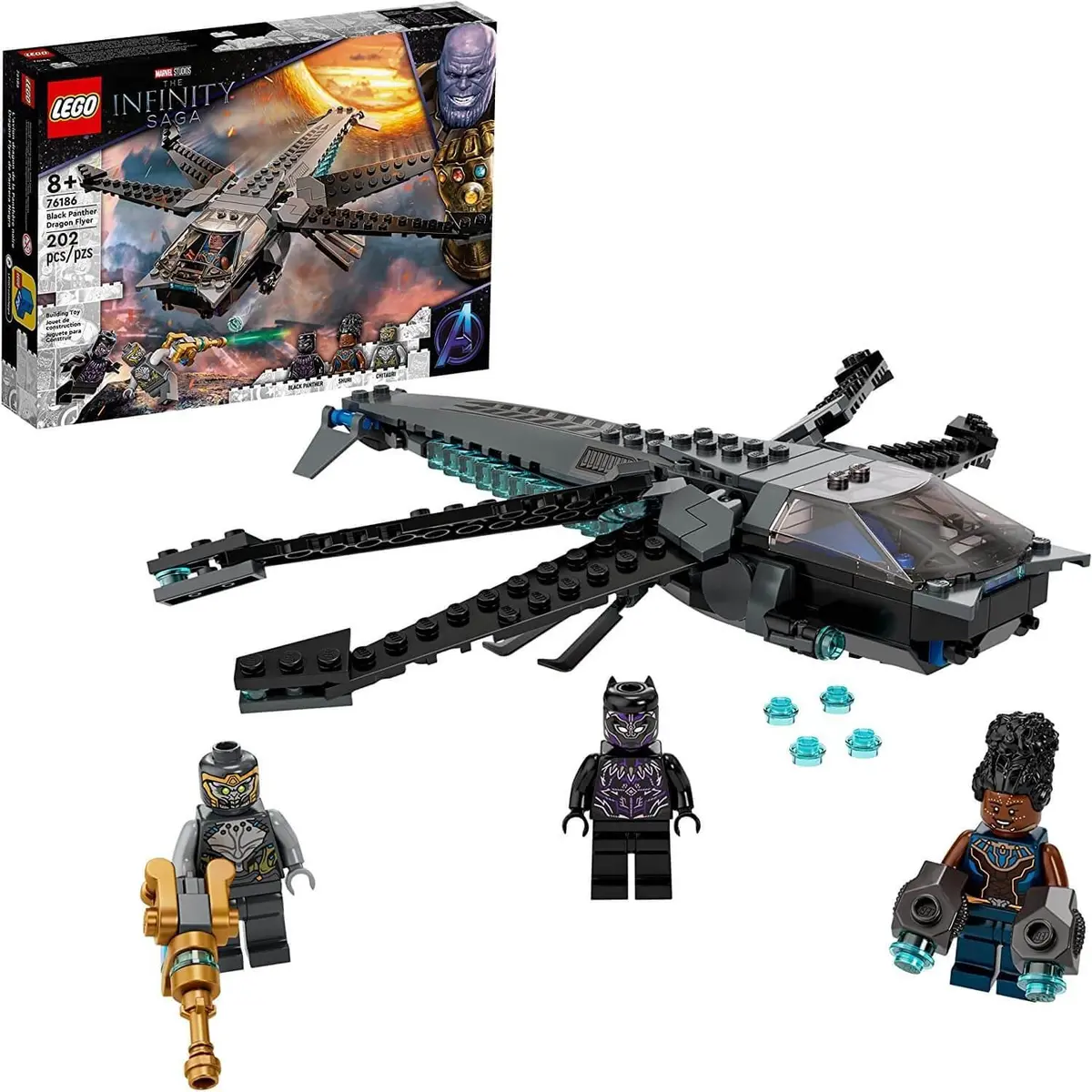 Lego Marvel 76186 Marvel Black Panther Dragon Flyer Building Kit Toy 1