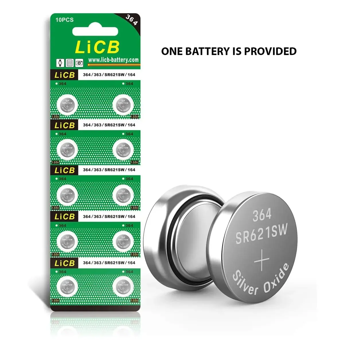 Licb Sr621sw Ag1 364 363 Lr621 1.55V Button Cell Watch Battery 1