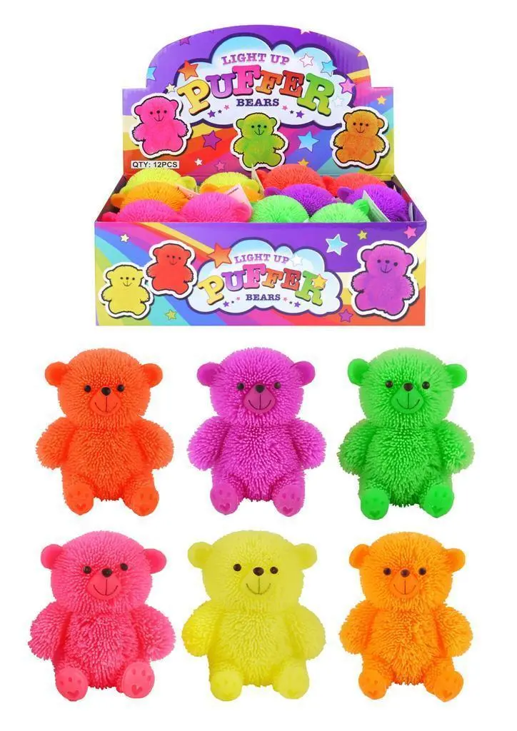 Light Up Squidgy Puffer Bears 8Cm - Assorted 1