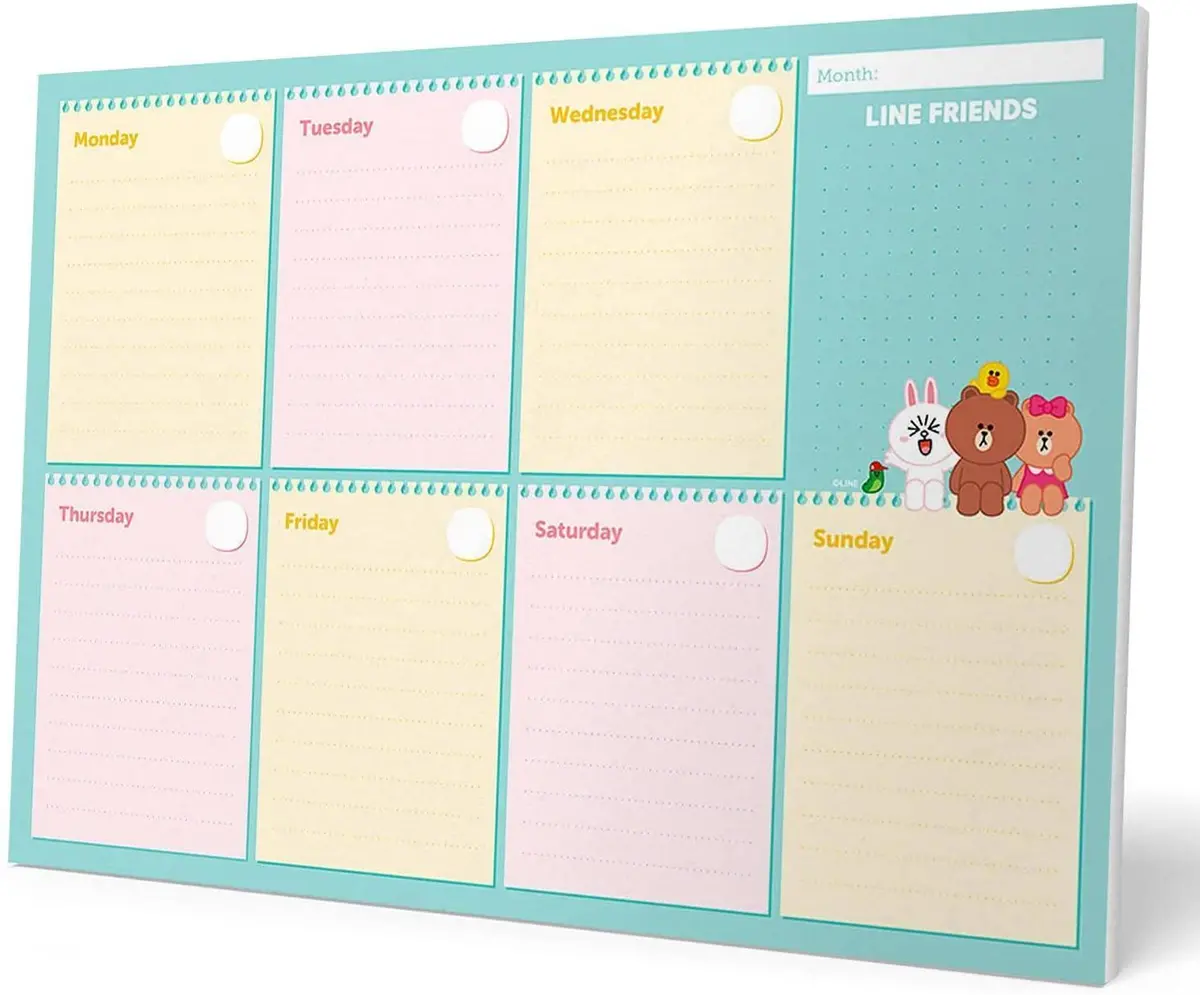 Line Friends A4 Weekly Planner 1