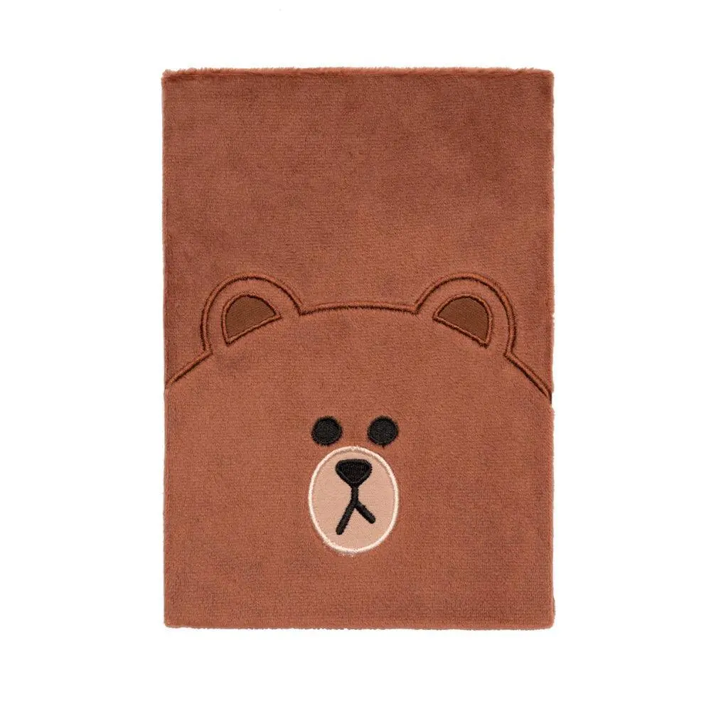 Line Friends A5 Plush Notebook - Brown 1