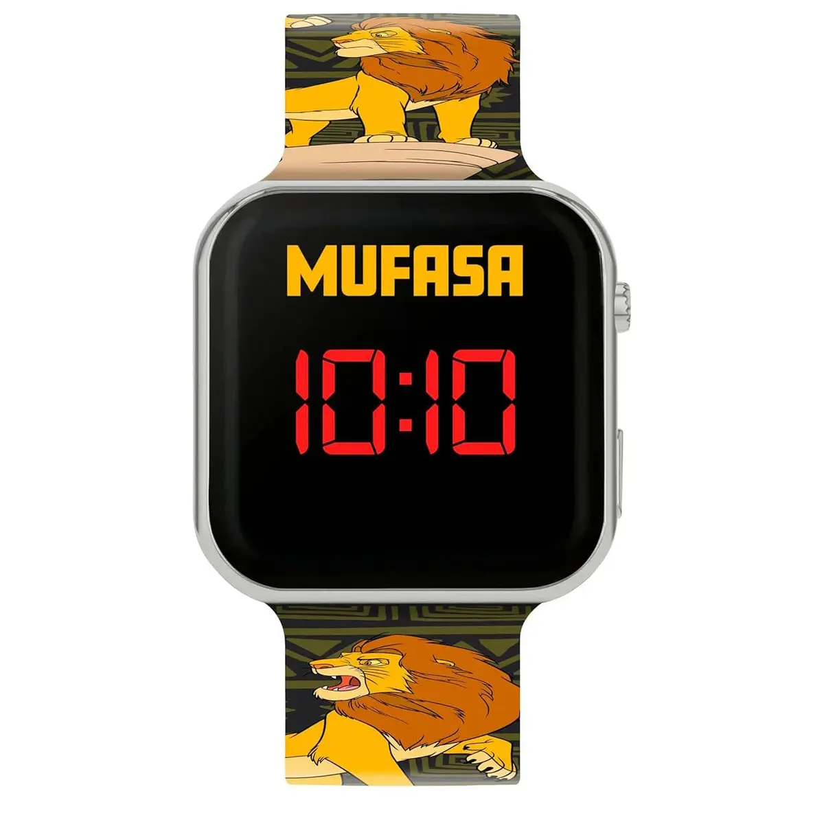 Lion King Mufasa Kids Black Silicone Strap Led Digital Watch 1