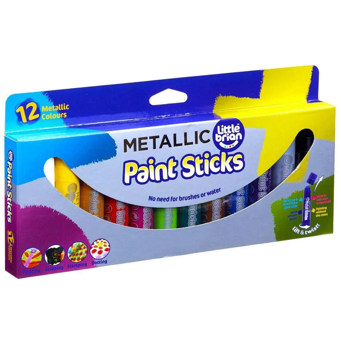 Little Brian Metallic Paint Sticks 12 Pack 1