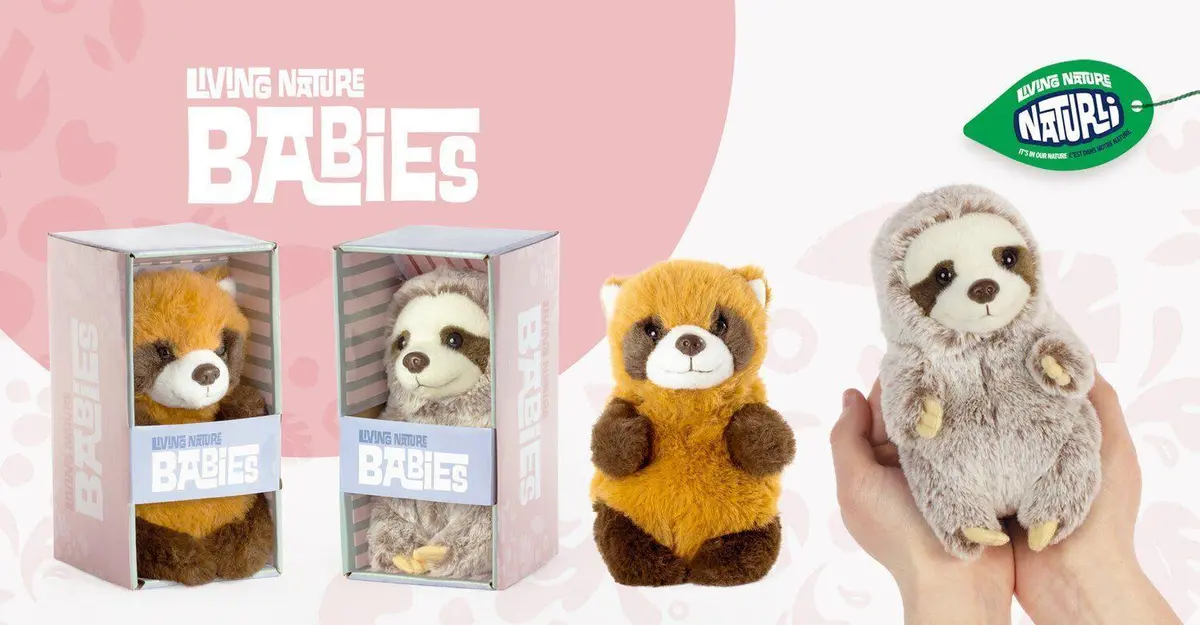 Living Nature An571 Babies Sloth Soft Toy 1