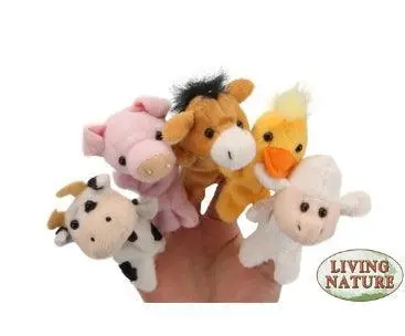 Living Nature Farm 9Cm Finger Puppets - Assortment 1