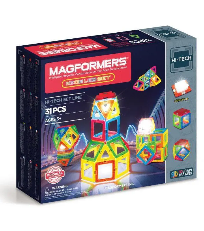 Magformers Neon Led 31 Pieces Hi-Tech Construction Set 1