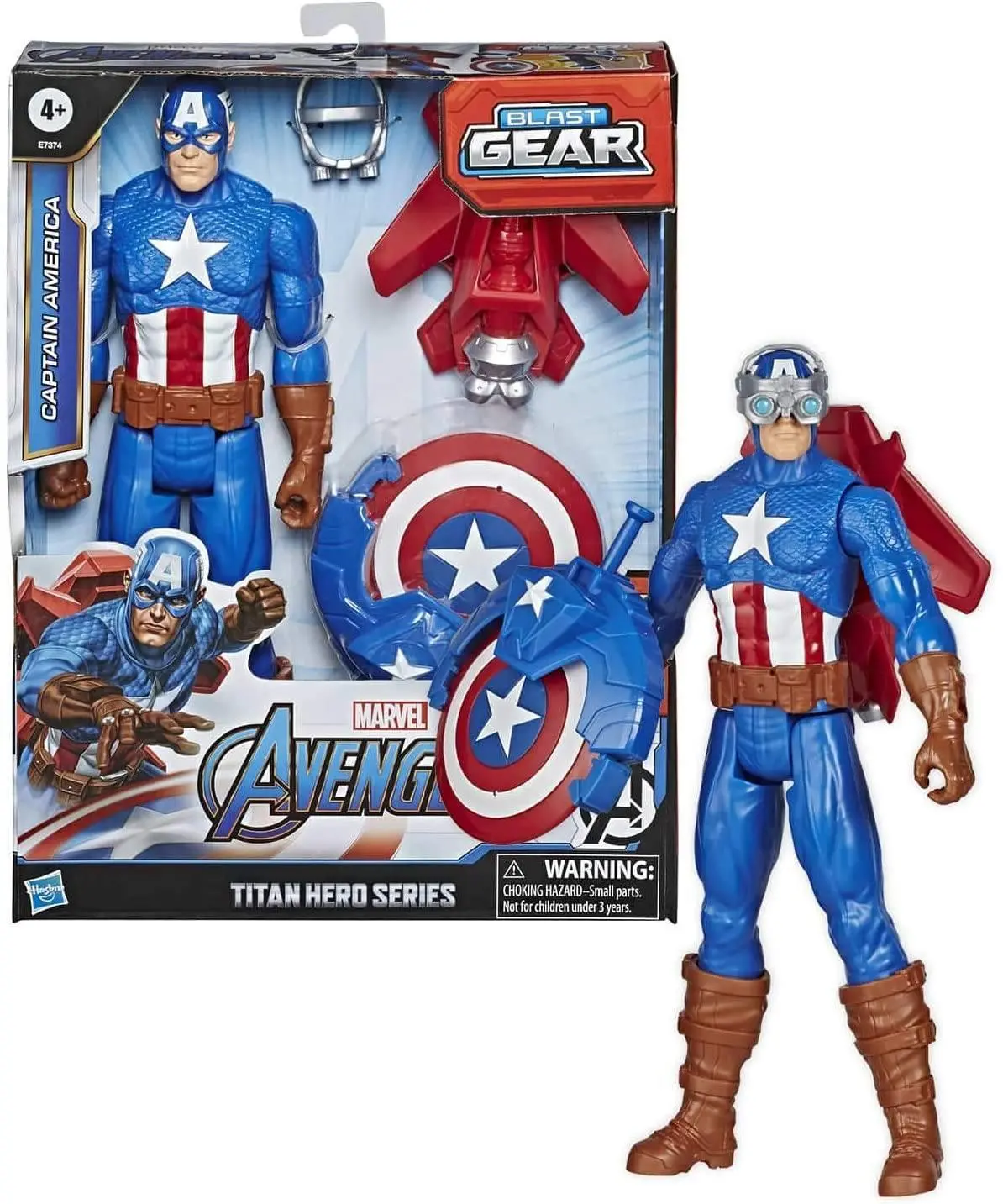 Marvel Avengers Titan Hero Series Blast Gear Captain America, 30-Cm 1