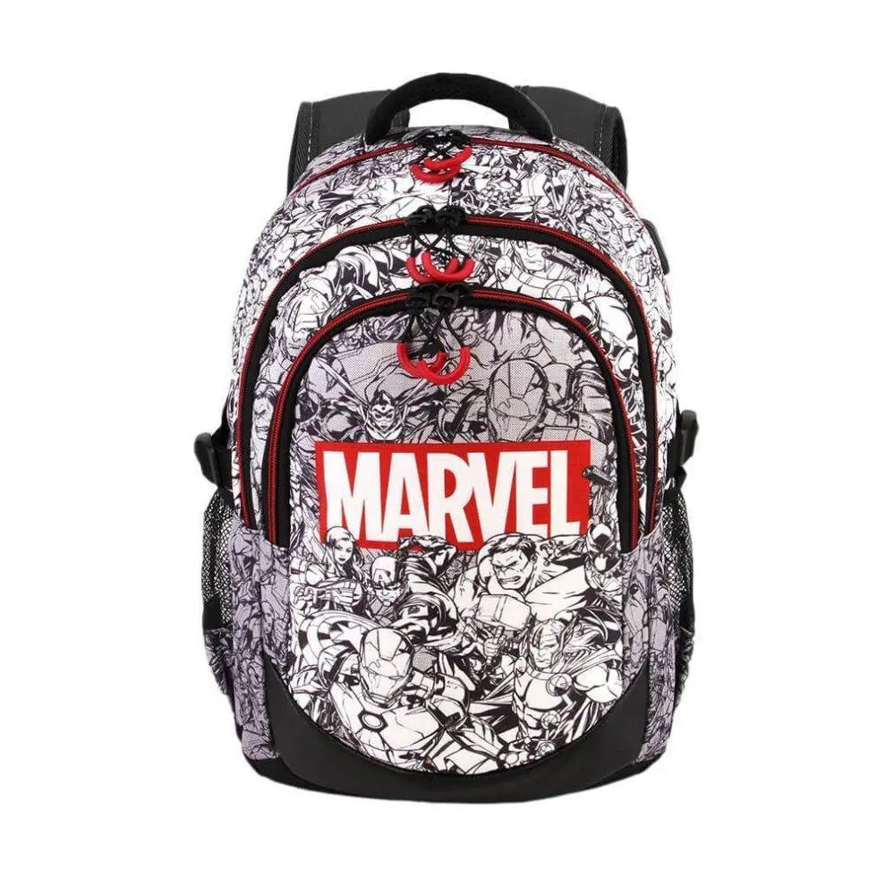 Marvel Characters Black And White Running Laptop Backpack 1
