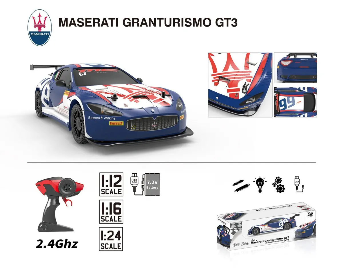 Maserati Granturismo Gt3 Remote Control Racing Car 1:16 Scale 1