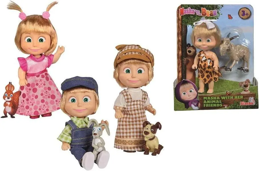 Masha And The Bear Masha 12Cm Doll With Puppies - Assorted 1