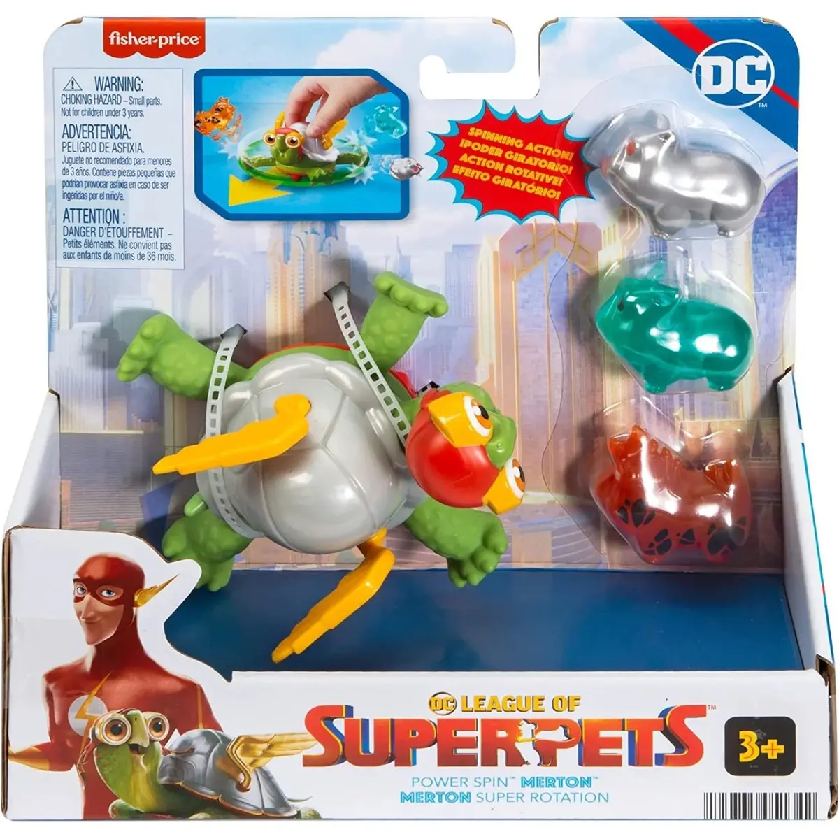 Dc League Of Super-Pets Power Spin Merton The Turtle Figure Set 1