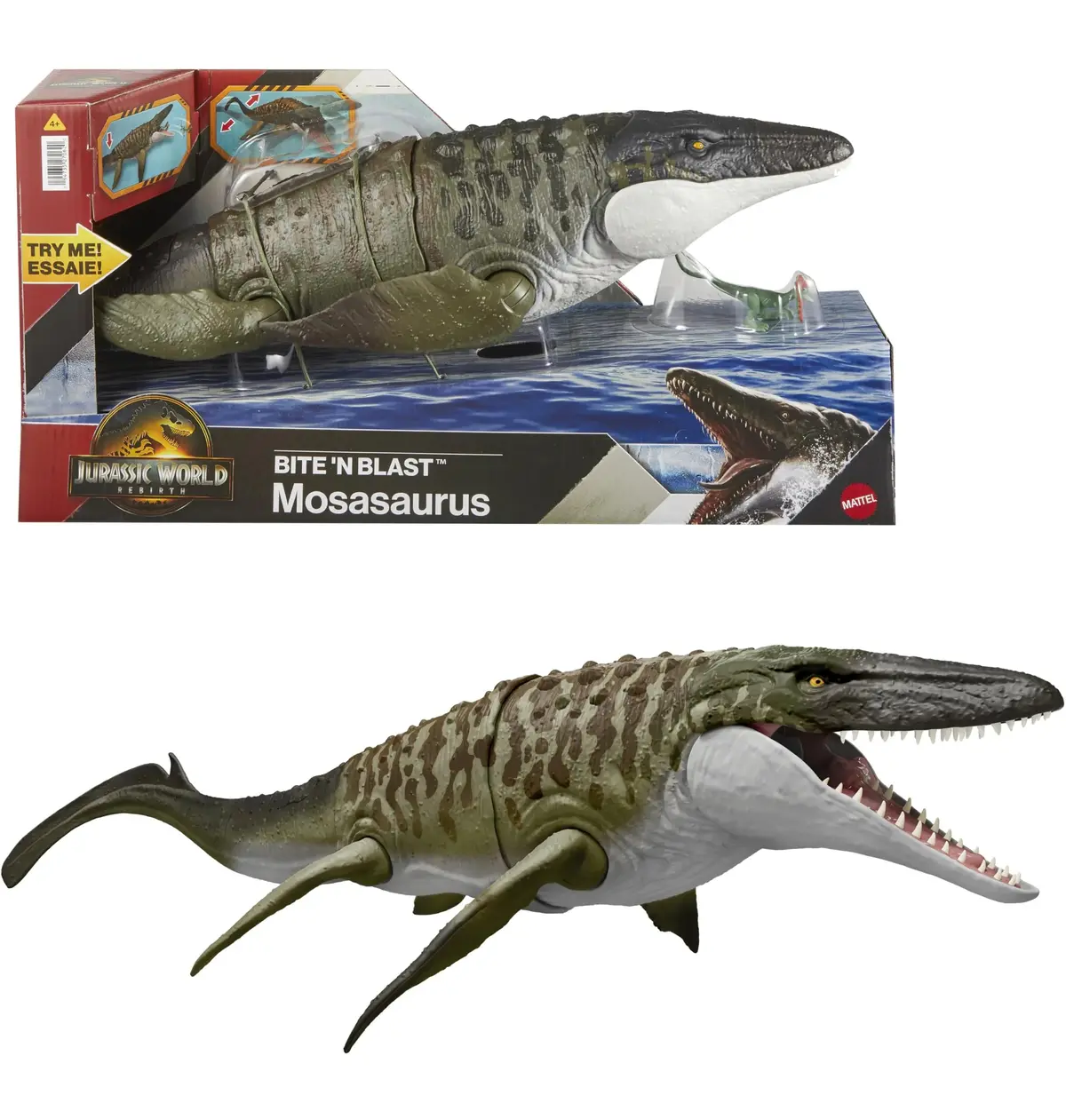 Jurassic World Rebirth Bite 'N Blast Mosasaurus Dinosaur 1