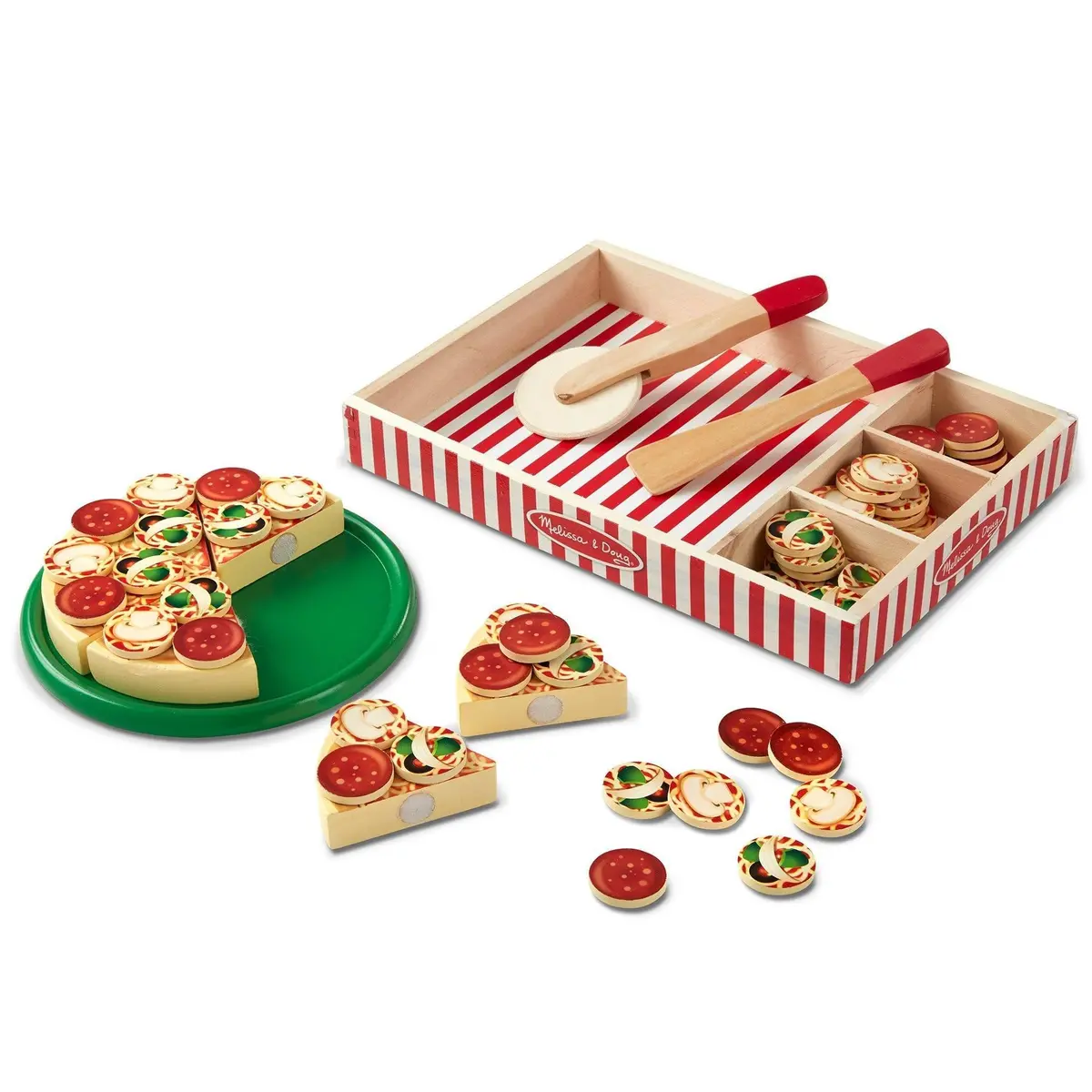 Melissa & Doug 10167 Pizza Party - Wooden Play Food 1