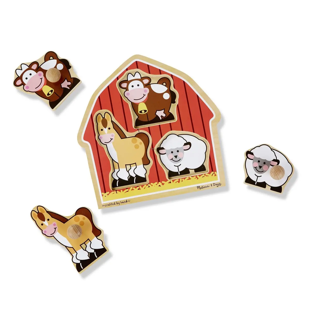 Melissa & Doug 12054 Barnyard Animals Jumbo Knob Puzzle - 3 Pieces 1