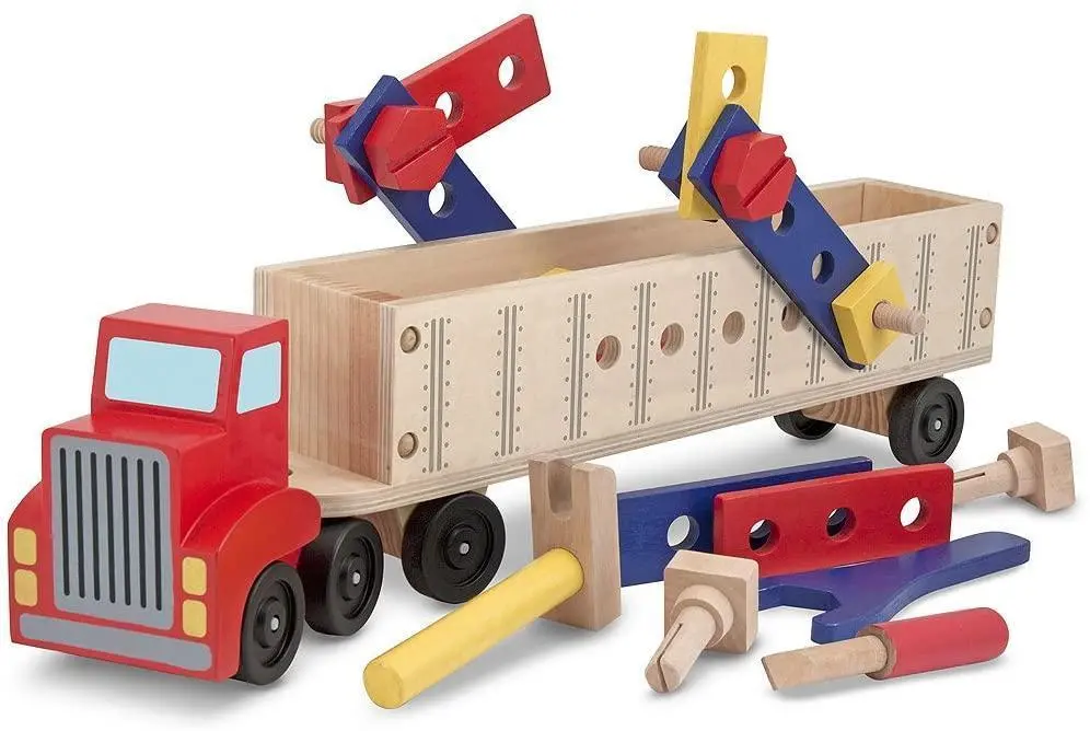 Melissa & Doug 12758 Big Rig Truck Wooden Building Set Playset 1