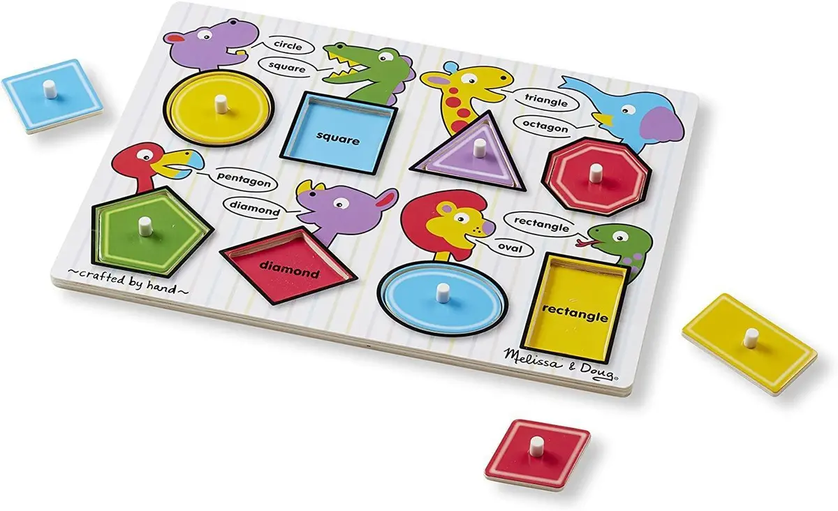 Melissa & Doug 13285 Shapes Peg Puzzle - 8 Pieces 1