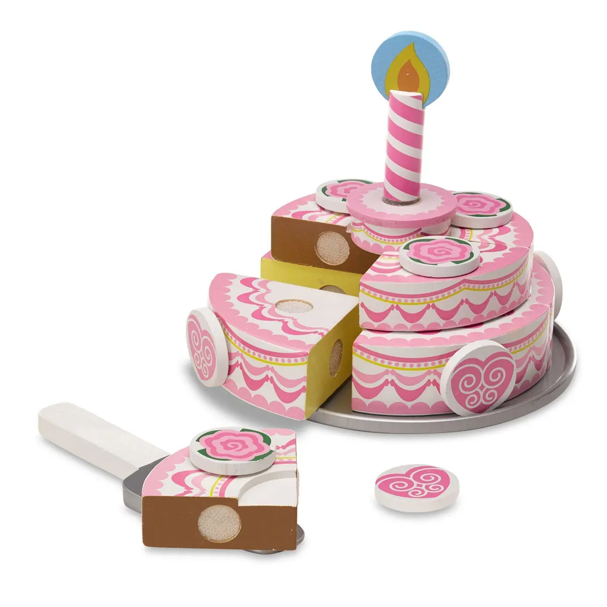 Melissa & Doug 14069 Triple-Layer Party Cake - Wooden Play Food 1