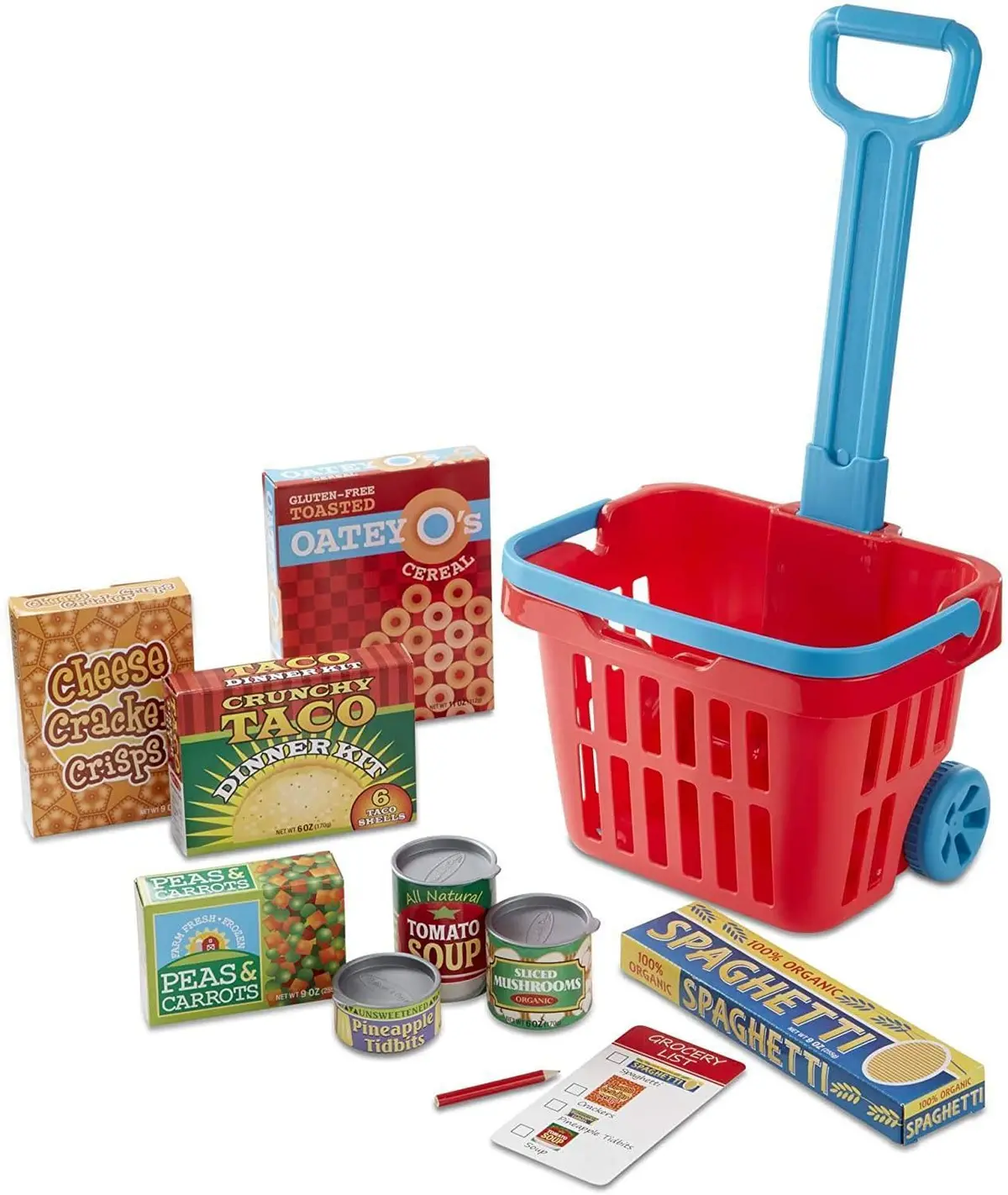 Melissa & Doug 14073 Fill & Roll Grocery Basket Play Set 1