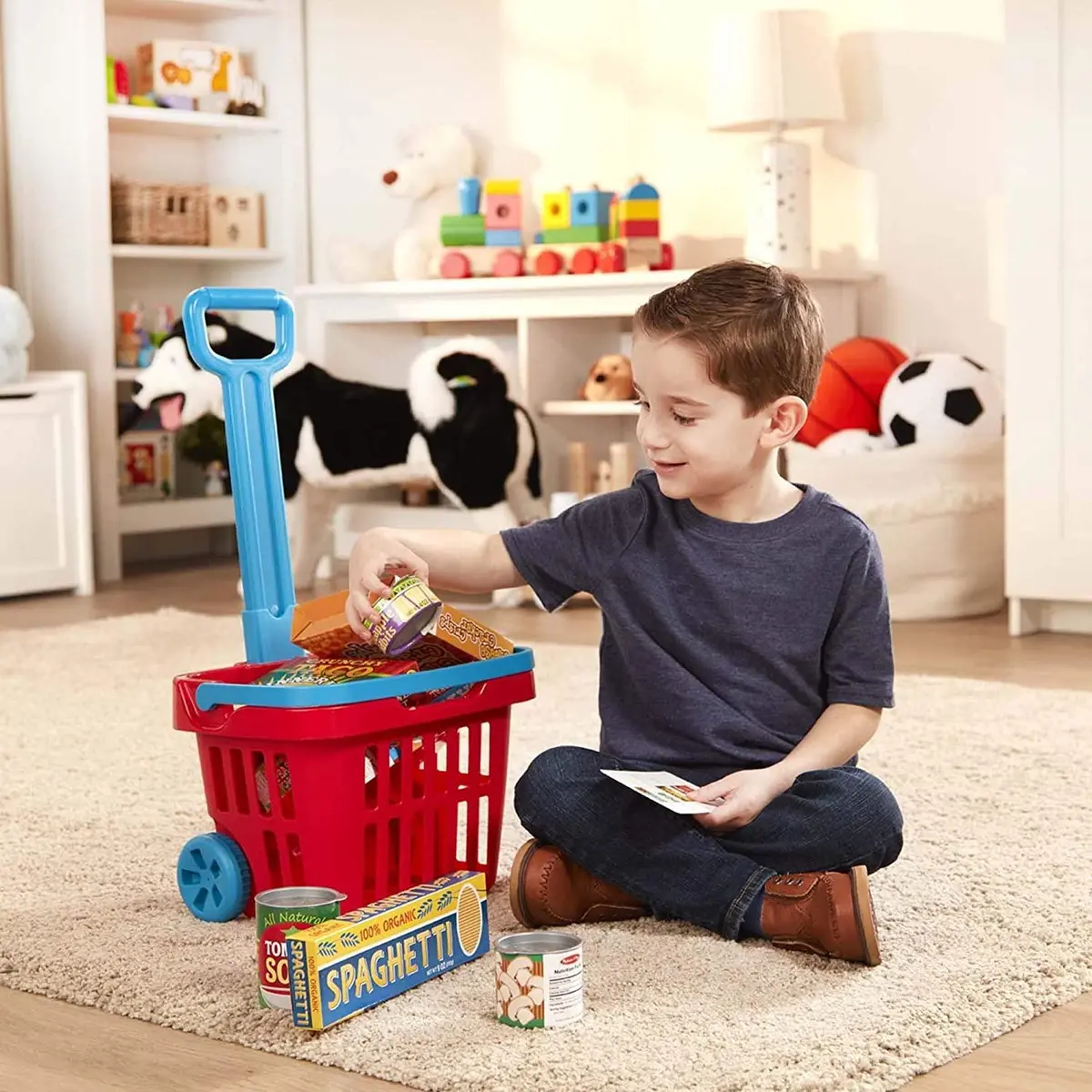 Melissa & Doug 14073 Fill & Roll Grocery Basket Play Set 2