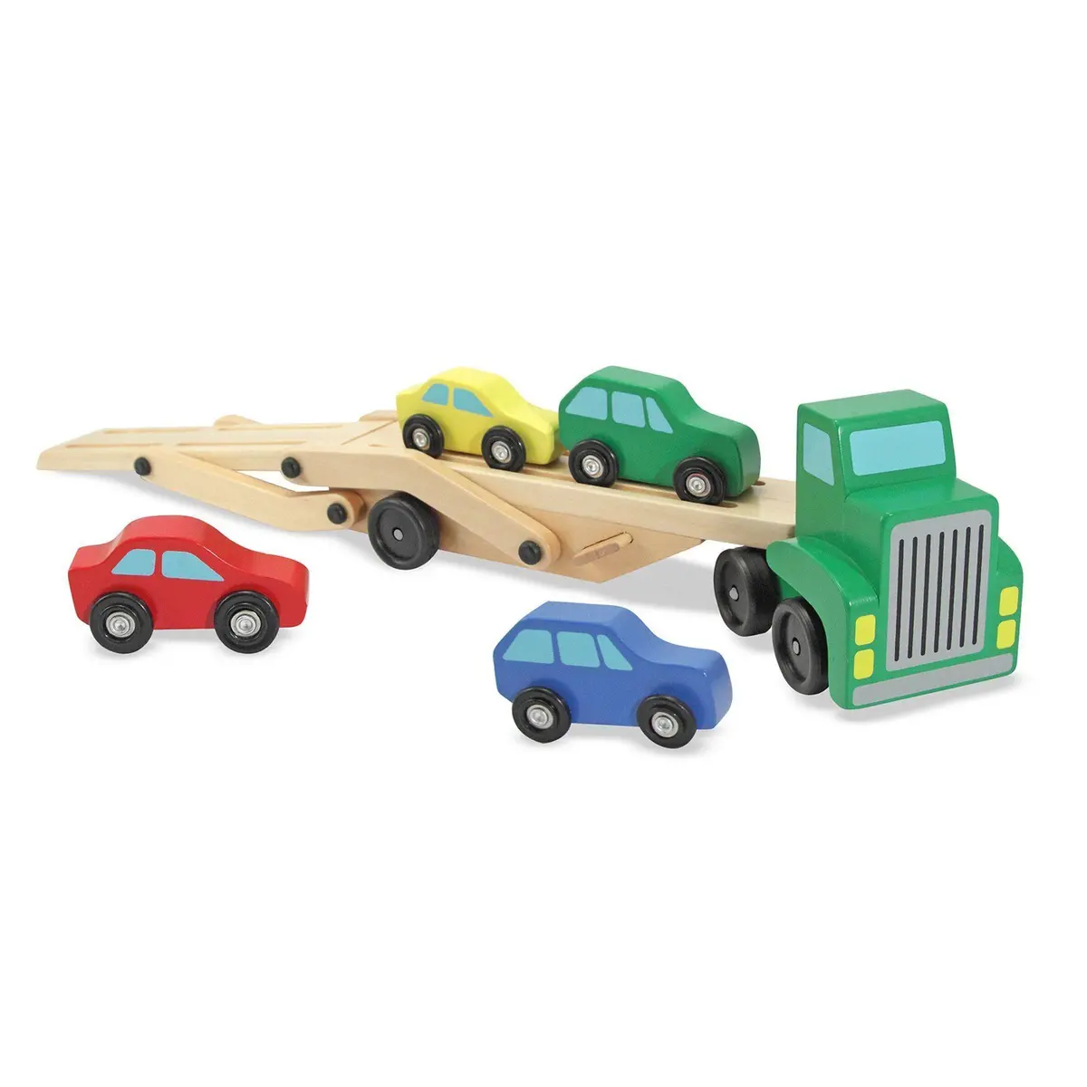 Melissa & Doug 14096 Car Carrier Truck & Cars Wooden Toy Set 1