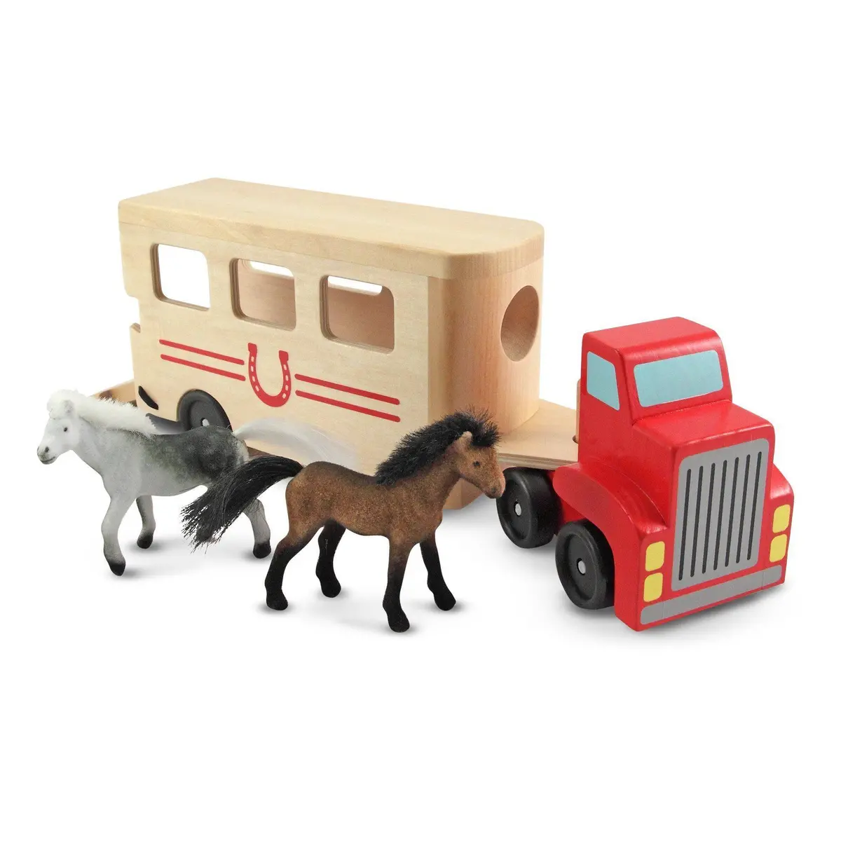 Melissa & Doug 14097 Horse Box Wooden Vehicles Play Set Cars 1