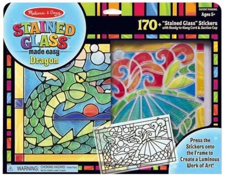 Melissa & Doug 19289 Stained Glass Made Easy Craft Kit - Dragon 1