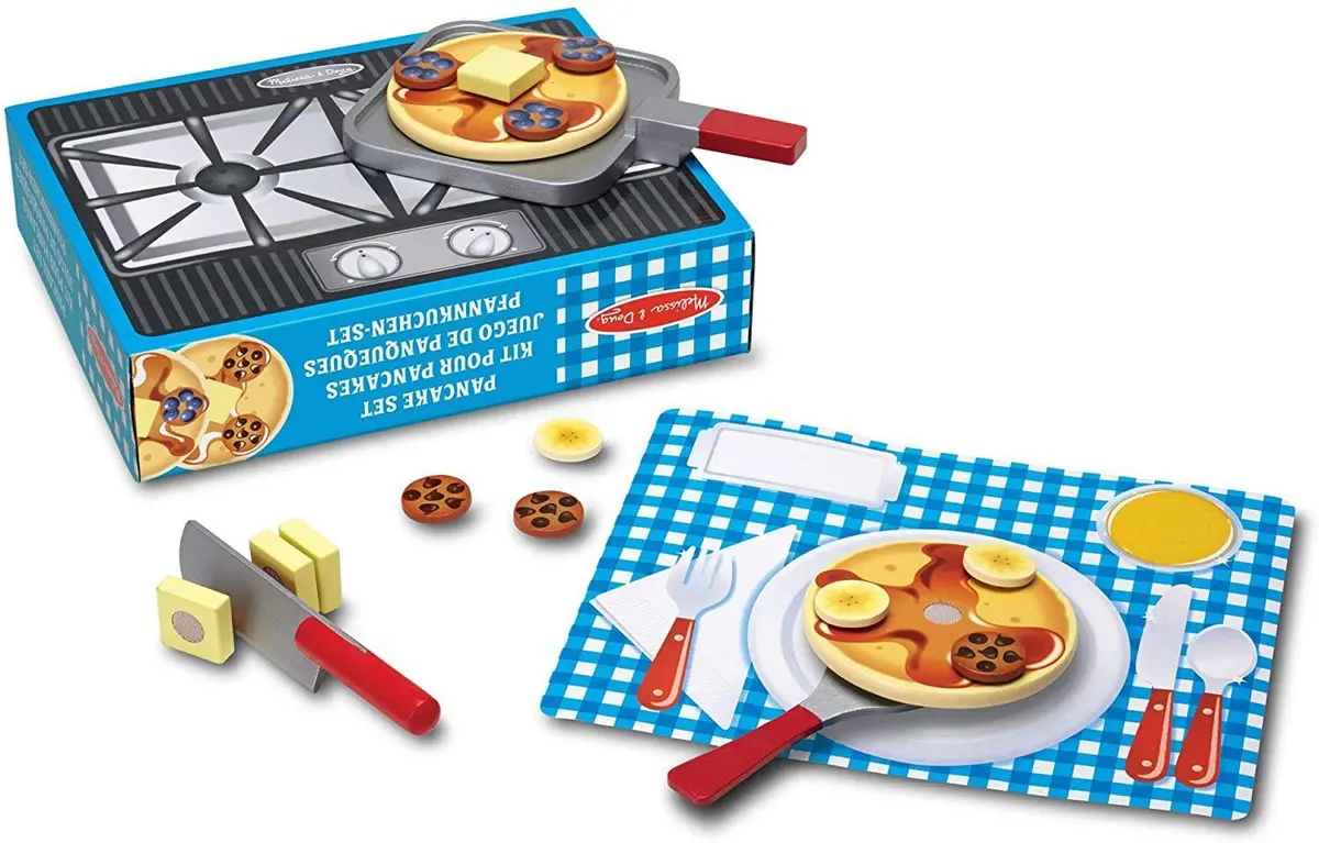 Melissa & Doug 19342 Flip & Serve Pancake Set - Wooden Play Food 1