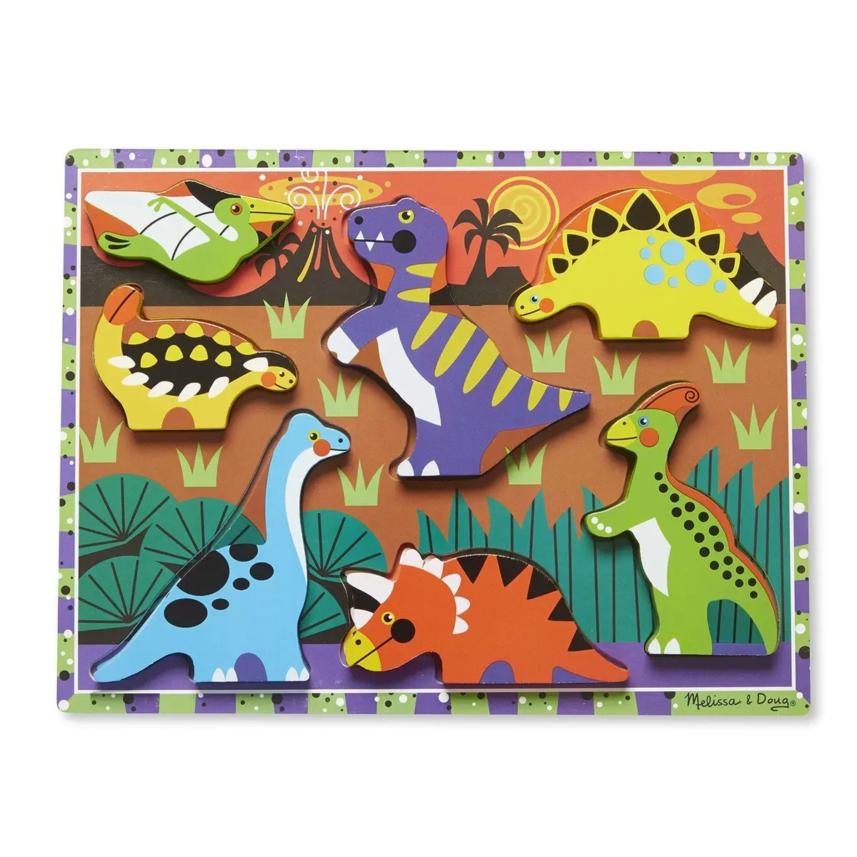 Melissa & Doug Dinosaurs Chunky Puzzle - 7 Pieces 1