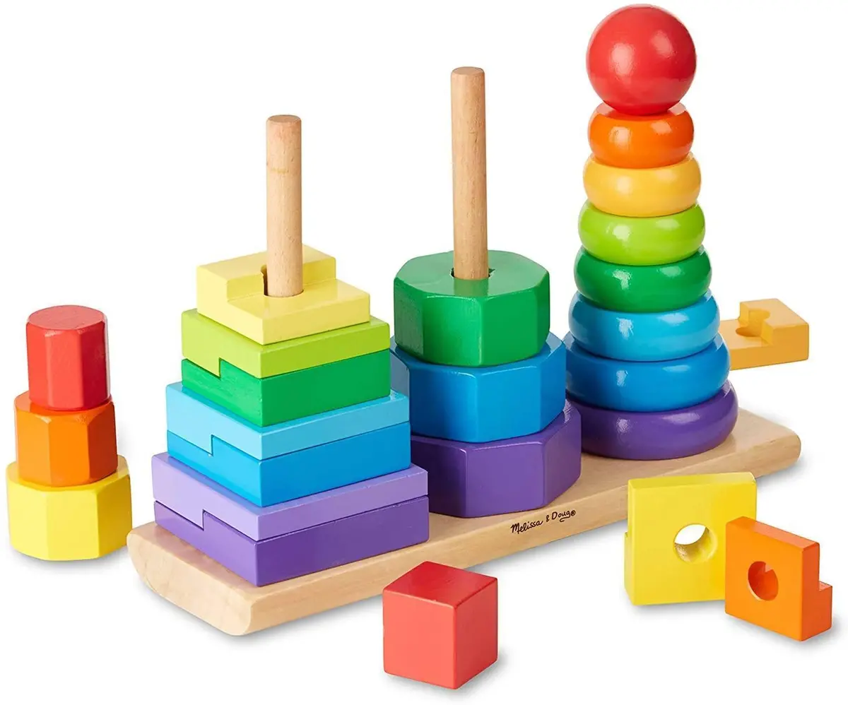 Melissa & Doug Geometric Stacker Toddler Toy 1
