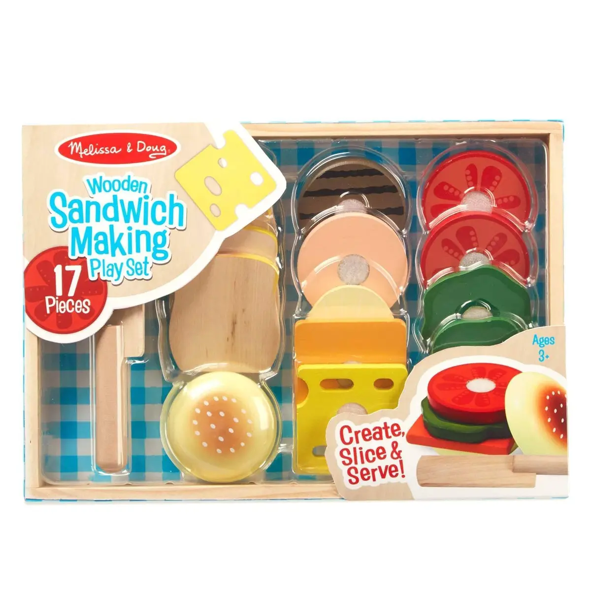 Melissa & Doug Sandwich Making Set - Wooden Play Food 1