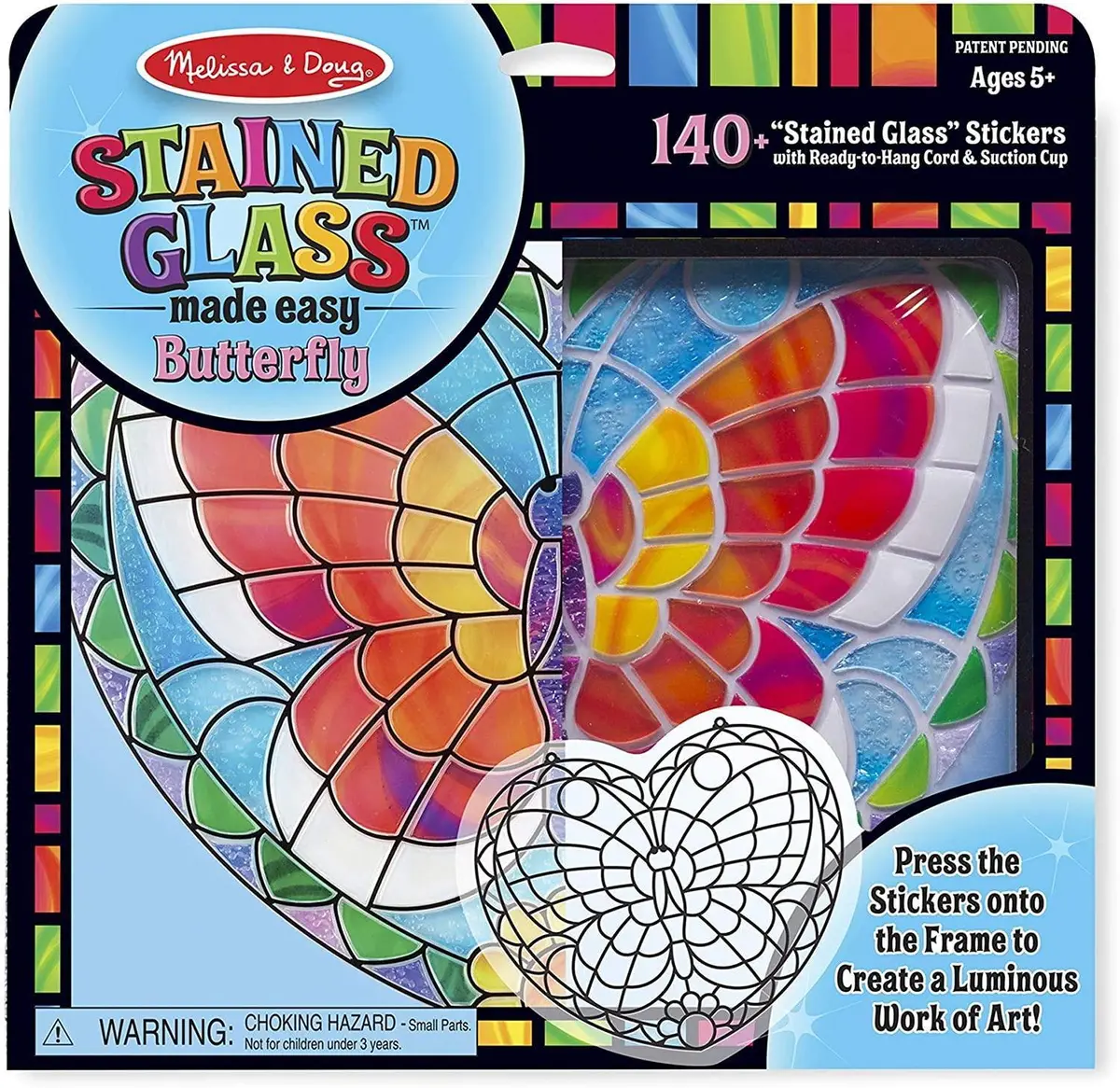 Melissa & Doug Stained Glass Butterfly Craft Sticker Kit 1