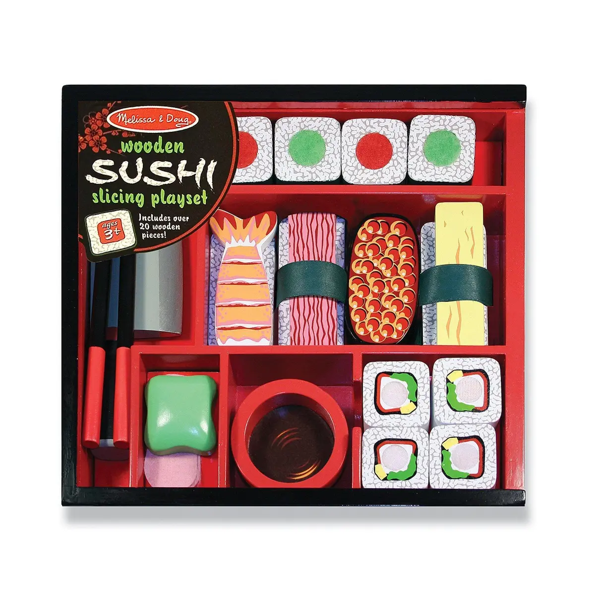 Melissa & Doug Sushi Slicing Wooden Play Food Set Playset 1