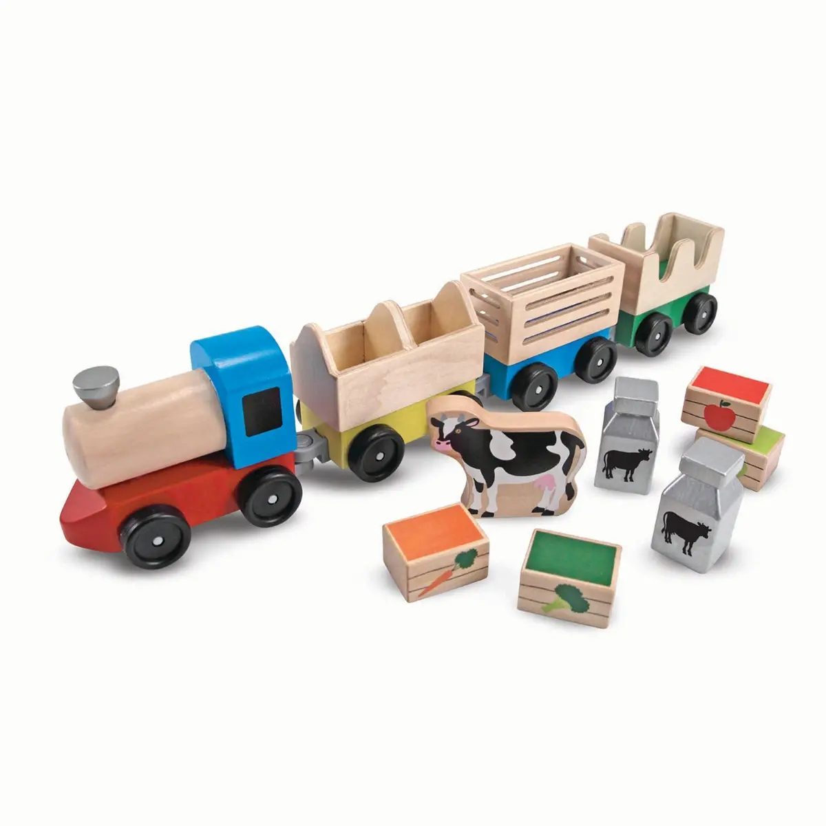 Melissa & Doug Wooden Farm Train Toy Set 1