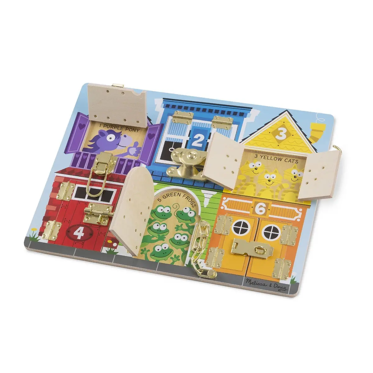 Melissa & Doug Wooden Latches Board Baby & Toddler 1