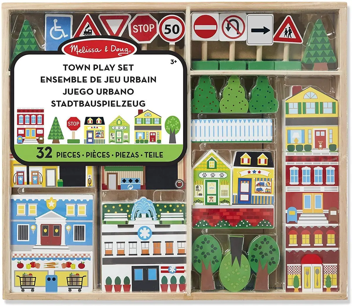 Melissa & Doug Wooden Town Play Set 1