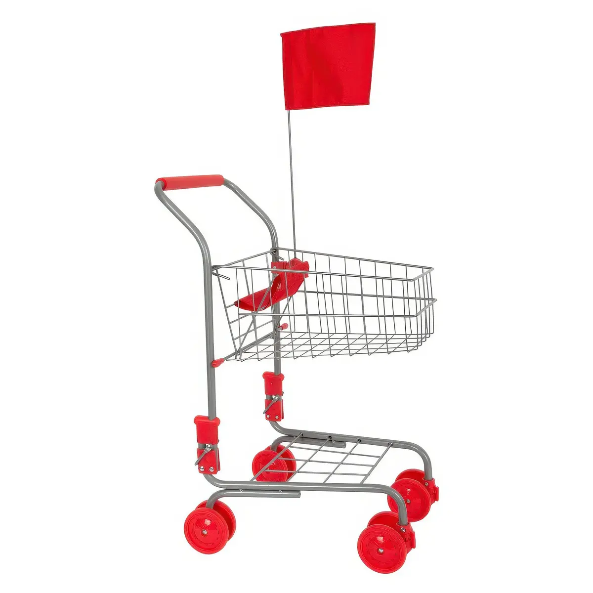 Metal Shopping Cart With Doll Seat And Flag 1