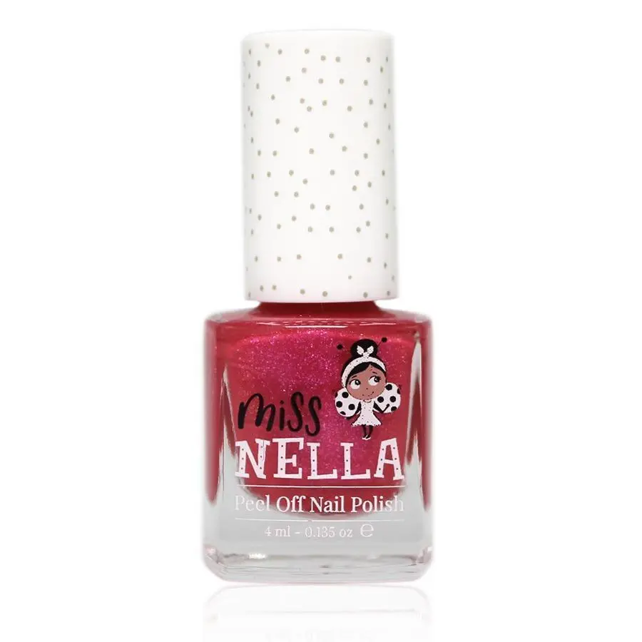 Miss Nella Tickle Me Pink Glitter 4Ml Peel Off Kids Nail Polish Beauty 1
