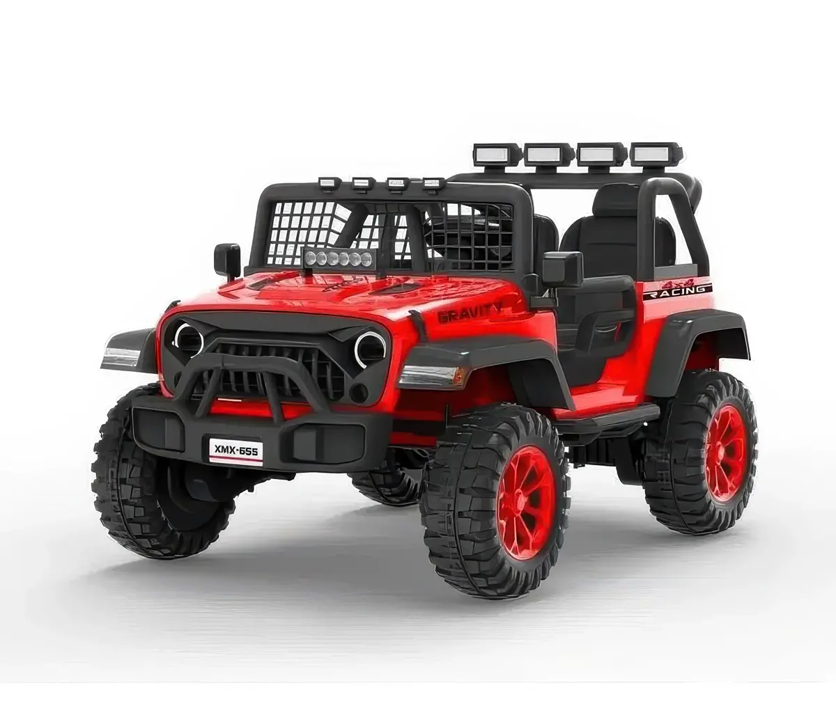 Monster Jeep 2-Seater Gravity 12V Battery Ride-On Car - Red 1