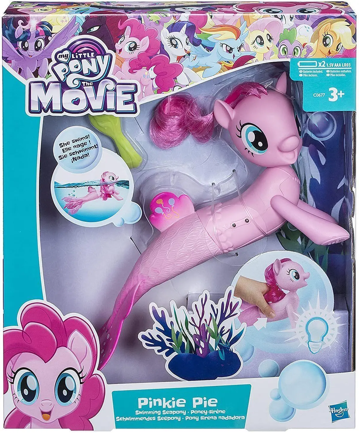 Hasbro My Little Pony The Movie Pinkie Pie Swimming Seapony Interactive 1