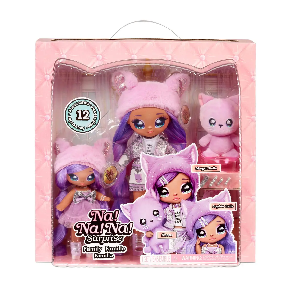Na! Na! Na! Surprise Family Soft Lavender Kitty Family Doll Set 2