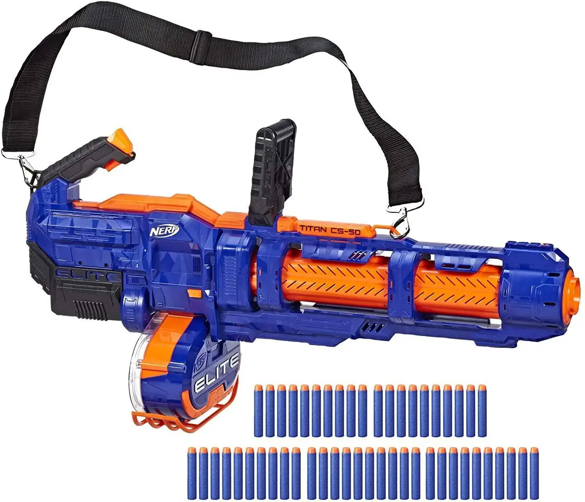 Nerf Elite Titan Cs-50 Toy Blaster – Fully Motorised, 50-Dart Drum Gun 1