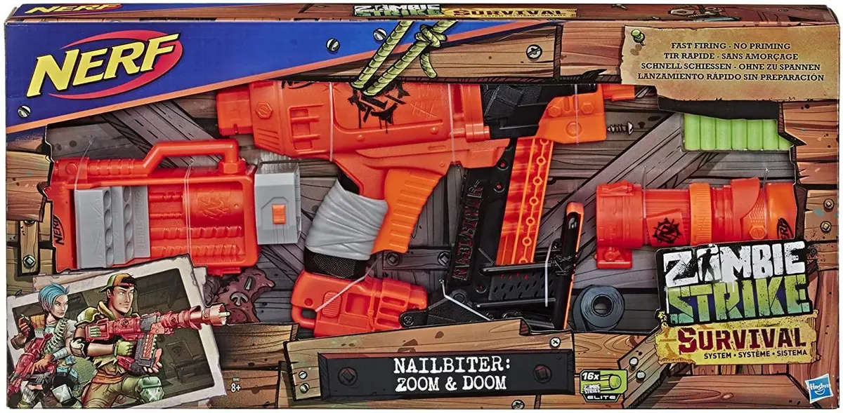 Nerf Zombie Nailbiter Zoom And Doom Gun 1